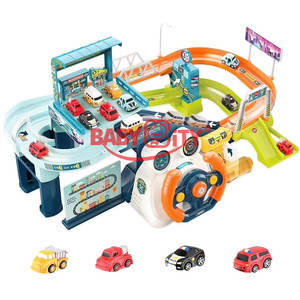 WYL Offre Spéciale Kids Race Tracks Slot Toys 2 en 1 Urban Rail Track Toys Musical Steering Wheel Race Track Toys Avec Lighting,Music - Product Image 1