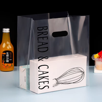 Sac en plastique transparent et blanc avec poignée, grand sac d'emballage alimentaire, sacs pour emballer des bonbons et des gâteaux pour les fêtes