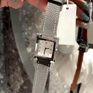 Reloj Cuadrado Analógico de Lujo para Mujer, Marca H 2025, Correa de Cuero Italiano, Cristal de Zafiro, Resistente al Agua - Product Image 1