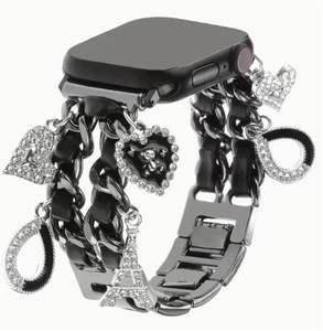 Cowboy Denim chaîne mode breloques femmes cuir <span class=keywords><strong>tressé</strong></span> <span class=keywords><strong>bracelet</strong></span> <span class=keywords><strong>bracelet</strong></span> pour <span class=keywords><strong>Apple</strong></span> <span class=keywords><strong>Watch</strong></span> 44MM 42MM 45MM 49MM métal dame <span class=keywords><strong>Bracelet</strong></span> - Product Image 6