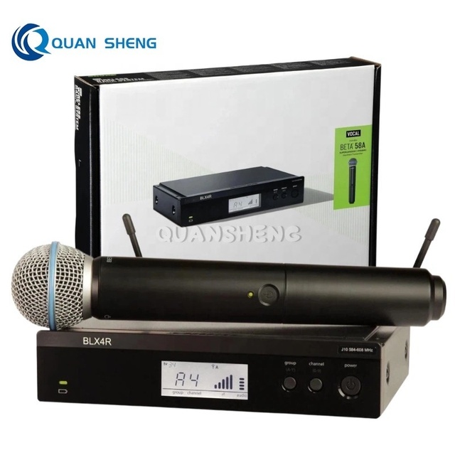 Advanced Professional Wireless Handheld Cardioid Dynamic Microphone System BLX4R BETA58/98 XLR Portable Light-weight Black Noise