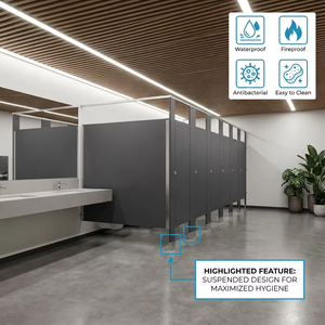 Panel Divisorio de Plástico para Baño, Precio de Fábrica, Laminado Compacto Fenólico HPL, Impermeable, para Centros Comerciales, Escuelas, Baños, WC, Nailon - Product Image 4