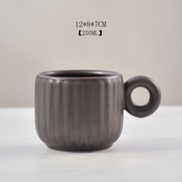 Tasse à café en céramique originale rétro, tournée au four, couleur unie, écologique, compatible micro-ondes, logo personnalisable