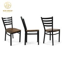 Chaise de salle à manger en bois de Style nordique rétro, sur mesure, pieds en métal, pour Restaurant