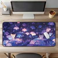 Chats mignons dans les feuilles fantaisie scénique PC tapis de souris de jeu tapis de joueur Teclado tapis tapis de bureau pour ordinateur portable 900X400