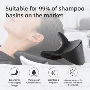 Cuscino Poggiatesta Nero <span class=keywords><strong>per</strong></span> <span class=keywords><strong>Lavabo</strong></span> da Salone SPA, <span class=keywords><strong>per</strong></span> Vari Scenari di Saloni di Bellezza, Cuscino a Corno in PVC - Product Image 5
