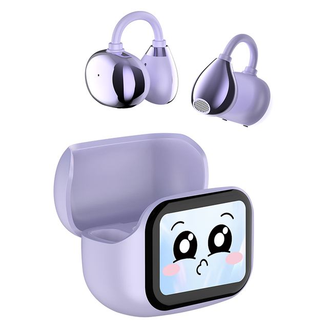 Ai-translation Earbuds Wireless Open Ear Earphones Touch Screen Headset Ai Earbuds Translator Ear Clip with Display