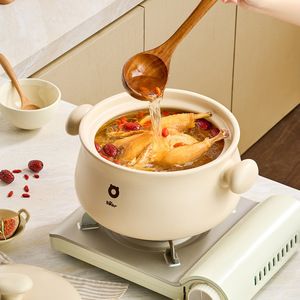 Bear <b>Ceramic</b> Stew <b>Pot</b> 1-2L High Temperature Resistance Large Capacity For Soup And Stock - Product Image 3