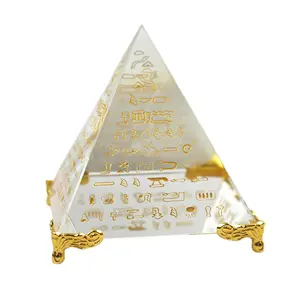 Artisanat pyramide d'énergie en verre, vente en gros, Souvenir, cristal pas cher, cadeau, artisanat