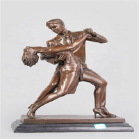 Sculpture de couple dansant en bronze sur mesure, en forme de cœur, grandeur nature, en métal moulé, figurine de fée décorative pour parc