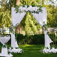 Arche de mariage Fleurs artificielles Fleurs bohèmes avec des feuilles vertes Décoration de fleurs Arrangements pour fond de scène Mur Réception à domicile Fête