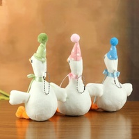 Porte-clés doudou en peluche d'oie 3D, jouet en peluche pour machine à griffes, cadeau moelleux pour fille, porte-clés de voiture