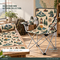 Chaise de plage pliable robuste avec accoudoirs et porte-gobelet, personnalisable avec logo, idéale pour le Vanlife et les voyages