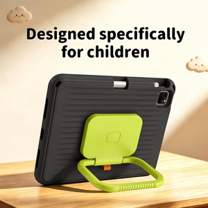 HGD Nouvelle coque universelle robuste en EVA avec sangle pour iPad Pro 11 pouces 2ème génération, résistante aux chocs, avec béquille, noire - Product Image 2