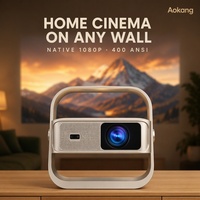 Projecteur intelligent Aokang Q8, résolution native 1080P, Android 14, mini-projecteur 400 ANSI, double WiFi, 4K HDMI USB, vente en gros d'usine