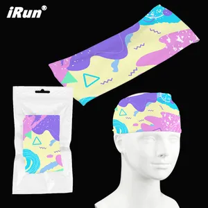 IRun कस्टम मुद्रण उच्च बनाने की क्रिया खेल हेडबैंड बच्चों लोचदार Sweatband कस्टम लोगो स्पा खेल योग हेडबैंड बच्चों के लिए