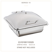 Couvercle en verre pour restaurant à fermeture lente avec amortisseur à induction, ensemble de réchauds de buffet de luxe
