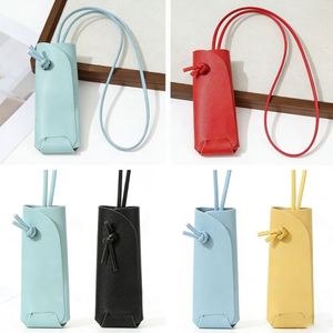 Pochette portable en cuir PU pour rouge à lèvres, faite à la main, style coréen, avec cordon, sac de maquillage, pendentif breloque, collier pour femme - Product Image 4