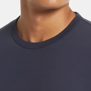 เสื้อยืดคอกลมผ้าฝ้ายปั่นวงแหวนสำหรับผู้ชายเสื้อเดี่ยว32 40% ผ้าโพลีเอสเตอร์60% - Product Image 1