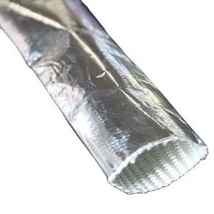 Lengan serat kaca aluminium pelindung panas diameter 20mm untuk perlindungan kabel dan Sleeving manajemen keselamatan kawat