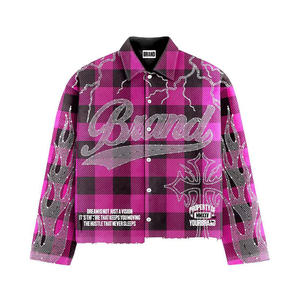 Camicia da <span class=keywords><strong>Uomo</strong></span> <span class=keywords><strong>su</strong></span> <span class=keywords><strong>Misura</strong></span> di Produzione Antica in Flanella di Cotone 100% Stile Retrò Streetwear di Alta Qualità Casual Monopetto con Strass - Product Image 3