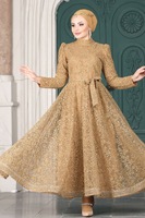 JM66-70 femmes musulmanes fête robe de soirée en gros dame élégant décontracté islamique fleur dentelle style modeste logo personnalisé
