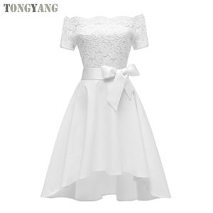TONGYANG nuovi arrivi donna Brace elegante abito da festa di nozze abito da sera Vintage <span class=keywords><strong>con</strong></span> spalle scoperte abito in pizzo - Product Image 6