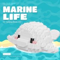 Ensemble de blocs de construction éducatifs Sea World, véhicules de construction, jouets d'empilage miniatures d'organismes marins, jouets électroniques pour enfants de 5 à 7 ans