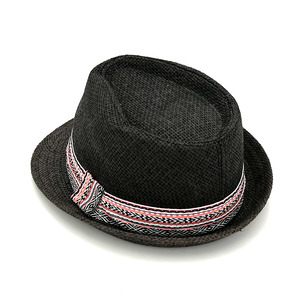 2025 matériel de marketing typique Logo personnalisé imprimé paille maille Fedora publicité promotionnelle casquettes et casquettes Panama ajusté Fedora chapeaux - Product Image 1