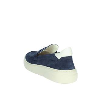 Mocassins pour homme en daim bleu marine avec semelle blanche, chaussures décontractées - Product Image 2