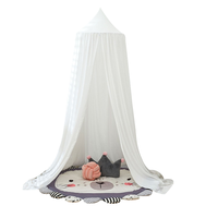 Moustiquaire de lit ronde pliante de haute qualité avec kit de suspension complet pour enfants, usage domestique, en polyester/coton imprimé