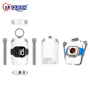 מטען נייד קטן של יצרן מקורי עם כבל מובנה, בנק כוח אלחוטי מגנטי 2000 מיליאמפר/שעה לטעינת טלפון ושעון - Product Image 3