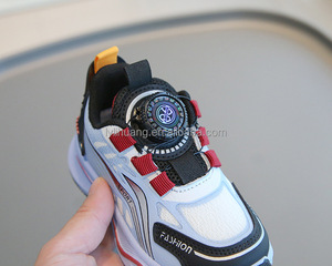 Baskets pour enfants nouvelles chaussures décontractées pour garçons boutons rotatifs chaussures de course pour filles chaussures de bébé à semelle souple respirante - Product Image 4