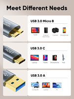 Kabel Data Hard Drive USB 3.0 Tipe-C Male ke USB 3.0 10 Pin Micro B Male
