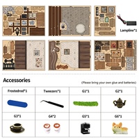 Kit de maison miniature éducatif DIY 2025 – Puzzles en bois écologiques – Kit de maison de poupée miniature DIY style café