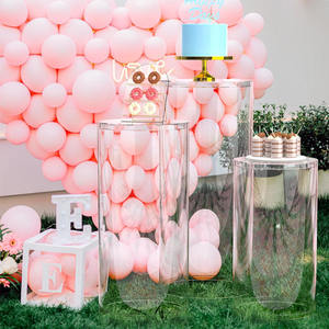 원통형 받침대 스탠드 3개 세트, 화이트 PVC 라운드 실린더 플린스 기둥, 웨딩 파티 장식용 디스플레이 - Product Image 6