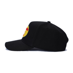 TCAP Custom 5 Panel Flat Embroidery <b>Black</b> Cotton Fishing Youth <b>Baseball</b> <b>Cap</b> - Product Image 3