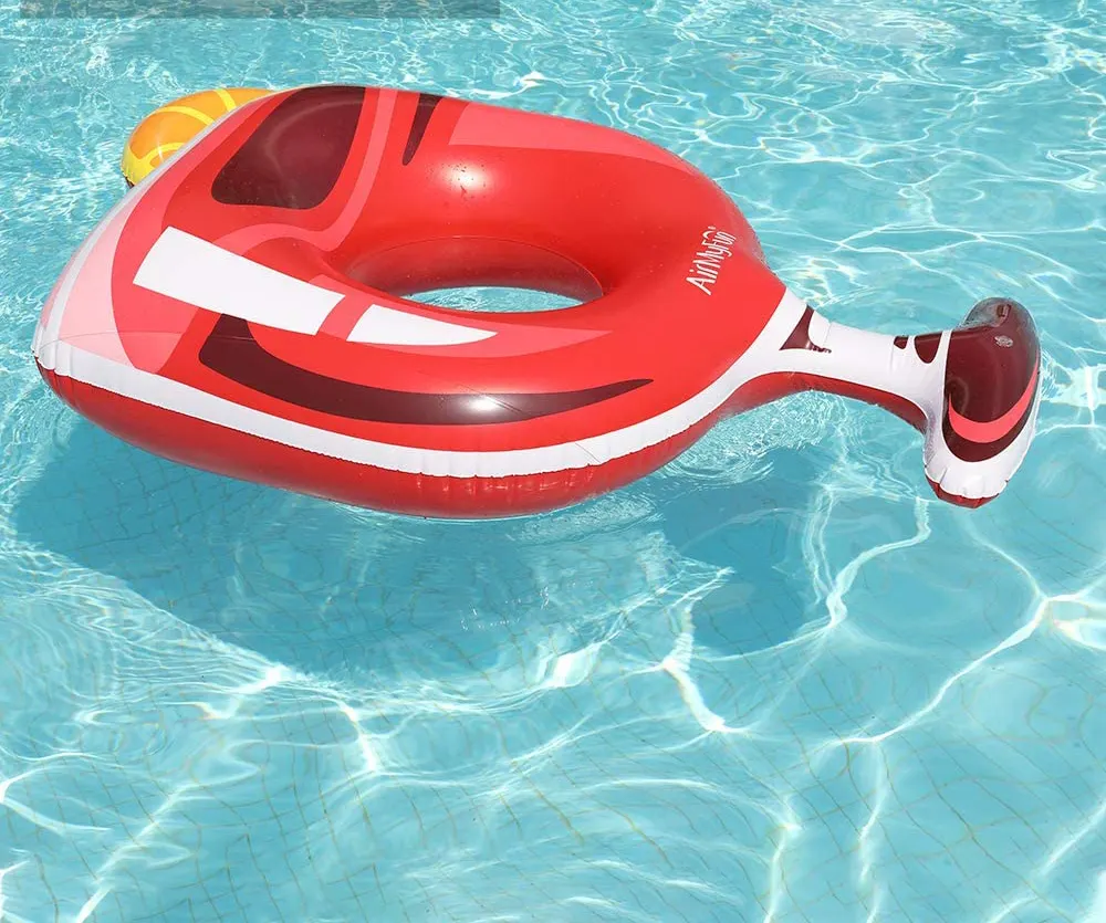 Aufblasbares Weinglas großer Pool Float Schwimm ring Pool Float Aufblasbare Flöße für Erwachsene Wasser flöße Schaum Innenrohr Spielzeug