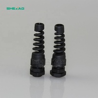 SH-BDM-28-FZW Métrique/PG Noir/Gris clair Plastique Flex Spirale Soulagement de la tension Étanche Nylon Câble Glands IP68