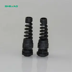 SH-BDM-28-FZW Metric/PG Black/Light Grey Plastic Flex Spiral Strain Relief Waterproof Nylon Cable Glands IP68