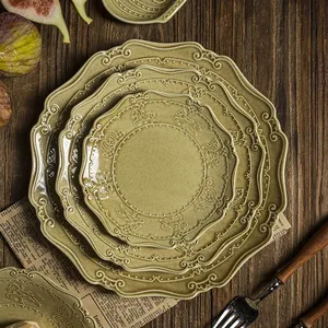 Merry-go-round Relievo Vintage Hot Restaurant Plates Ceramic Dinner Plate