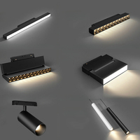 Système d'éclairage décoratif encastré moderne Euro pour intérieur, montage en surface, éclairage sur rail LED magnétique linéaire 48V pour maison et commerce
