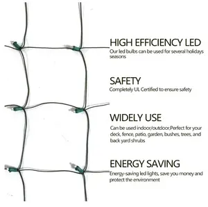 Mükemmel çalılar veya ağaçlar 100 LED noel işıkları 5 ftx 5ft Net örgü noel süslemeleri ışık zinciri