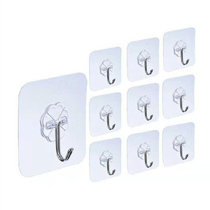 Tùy Chỉnh Hot Bán Ma Thuật Nhiệm Vụ Nặng Nề Mạnh Mẽ Nhựa Dính Sticker Kim Loại Key Tường Trong Suốt Móc Cho Phòng Tắm Và Nhà Bếp Tường