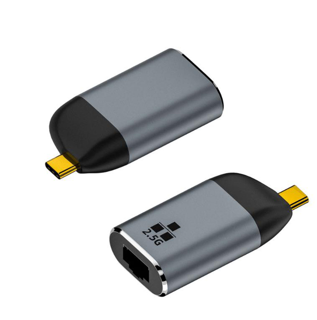 2.5G 2500 Mbps Network Card USB-C to Rj45 External Network Cable Adapter 2500M High Speed Type C Driver Free RJ45 Adapter