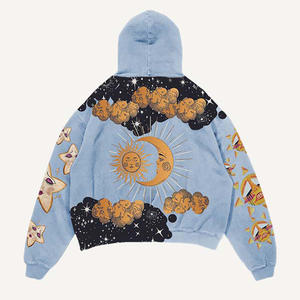 Sweat-shirt à capuche surdimensionné 2025, logo personnalisé, 100% coton, pull unisexe, imprimé graphique vintage, lavage à l'acide, DTG - Product Image 4