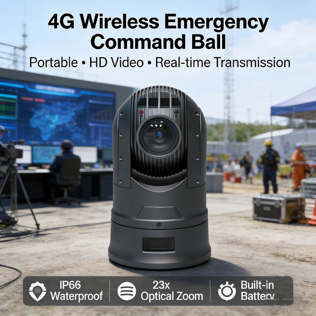 2MP 23x Outdoor Wireless PTZ Camera with Night Vision Built-in 4G/WiFi/GPS and Lithium Battery for Rapid Deployment