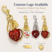 Porte-clés Cœur Amour Tendance, Breloque de Sac Scintillante, Pendentif Mignon pour Femme, Accessoires Plaqué Or, Porte-clés de Voiture, Vente en Gros, OEM Personnalisé