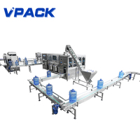 Ligne de production de remplissage d'eau pure, machine de remplissage d'eau en fût de 20 litres, usine d'embouteillage, ligne de remplissage d'eau de 5 gallons 1000BPH