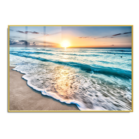Moderne luxe coucher de soleil paysage Art hôtel peinture cristal porcelaine Art mural pour salon océan paysage produits ménagers